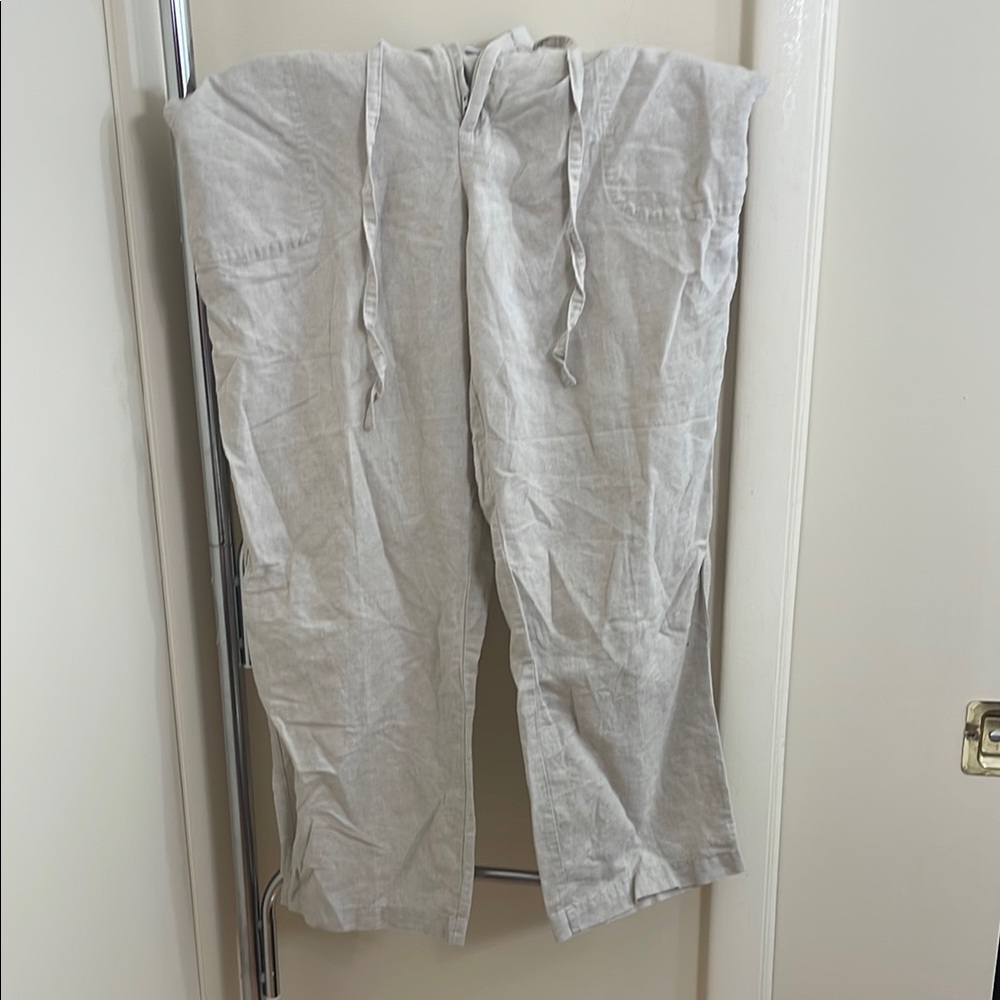 Women's Liz Claiborne Tan Linen and Cotton Blend Pants Size Petite XL
